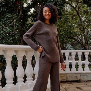 Nap Loungewear Cashmere Leisure Rib-Knit Set